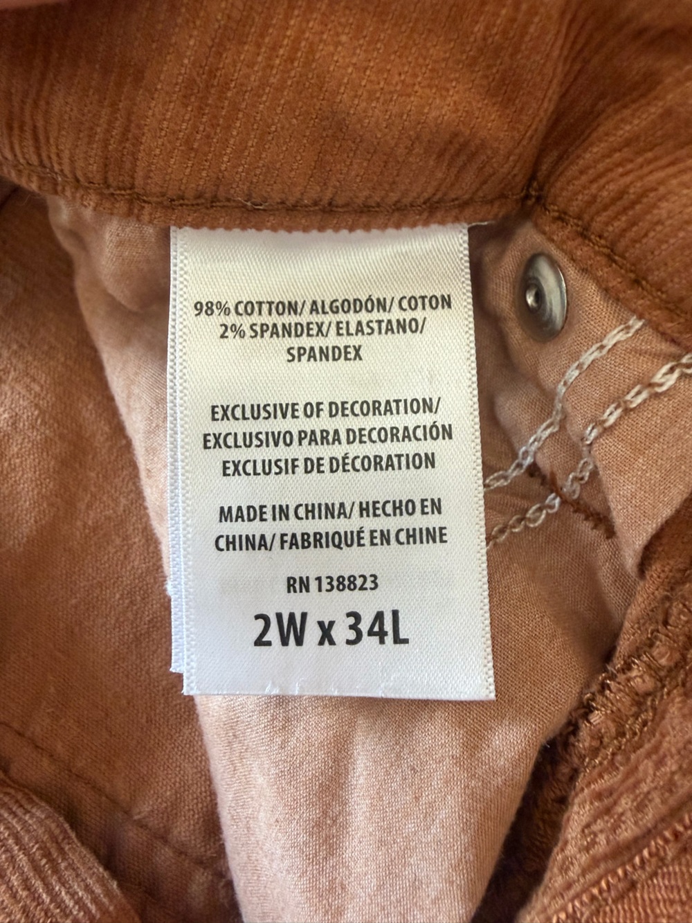 Idyllwind Rust Orange Corduroy Flare Pants - Picture 6 of 12